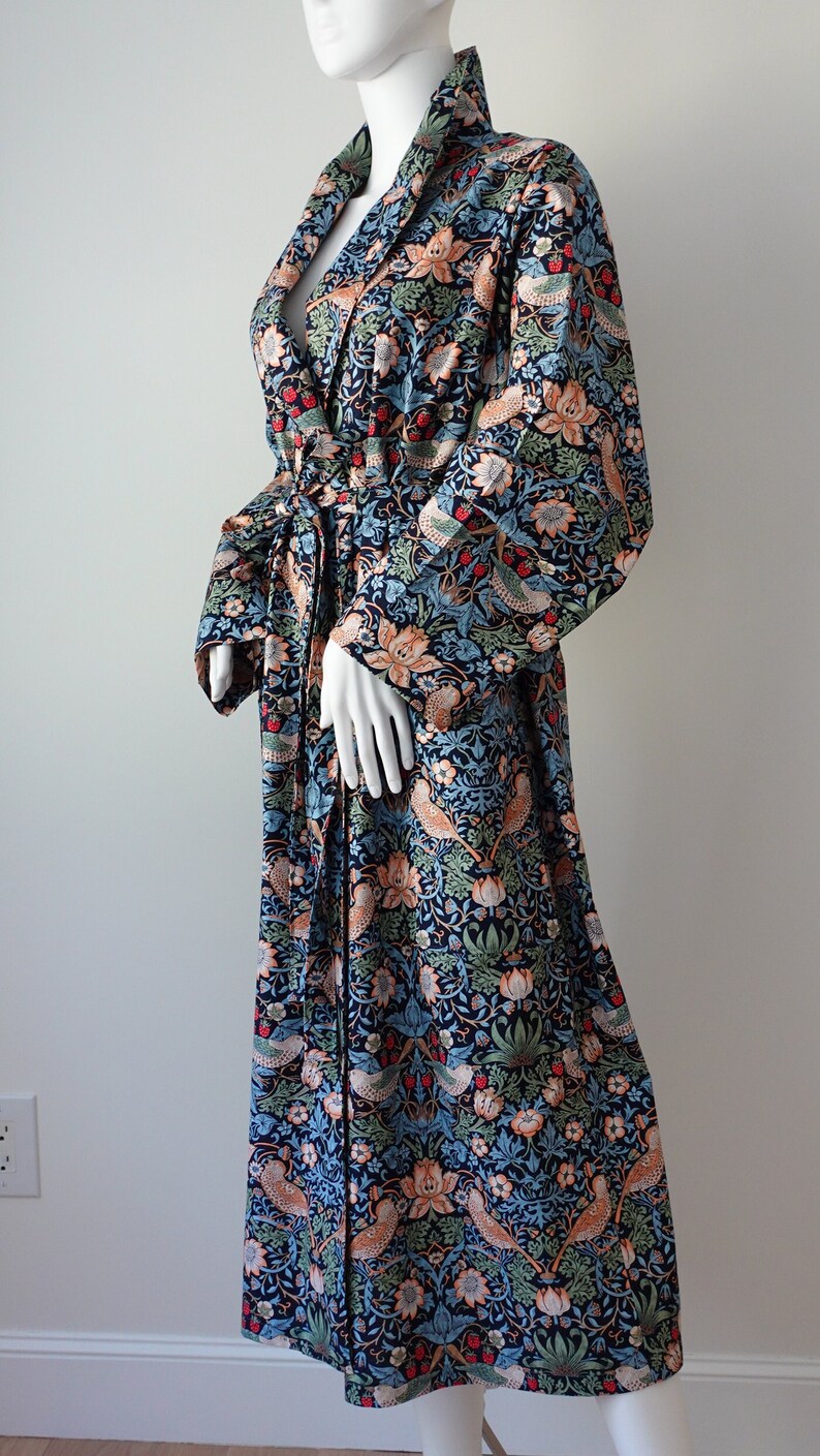 Shawl Collar Style Robe Philip Morris Liberty Cotton Robes Custom Kimono Robe Color MULTI image 8