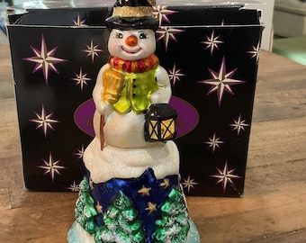 Christopher Radko Snow Bell Glass Ornament W/ Box