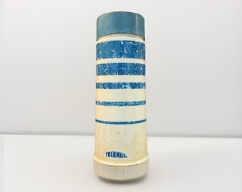 Thermos King Seeley 13” Vintage Blue White Striped - Functional