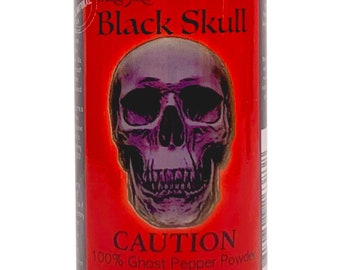 Wicked Tickle Black Skull Smoked Ghost Pepper Powder - 1.5 Oz Extreme Heat Spice