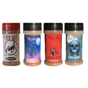 Spice Gift Set Carolina Reaper Hot Chili Powder Ghost Pepper Powder Trinidad Moruga Scorpion Chili Spice 4 Pack image 1