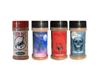 Spice Gift Set Carolina Reaper Hot Chili Powder Ghost Pepper Powder Trinidad Moruga Scorpion Chili Spice 4 Pack