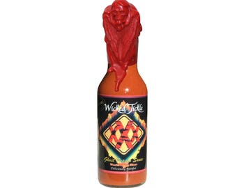 XXX Wicked Tickle Ghost Pepper Hot Sauce World's hottest chipotle  Wax Wings All Natural