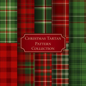 Christmas Tartan Pattern Bundle, Digital Papers and AI EPS Seamless Files