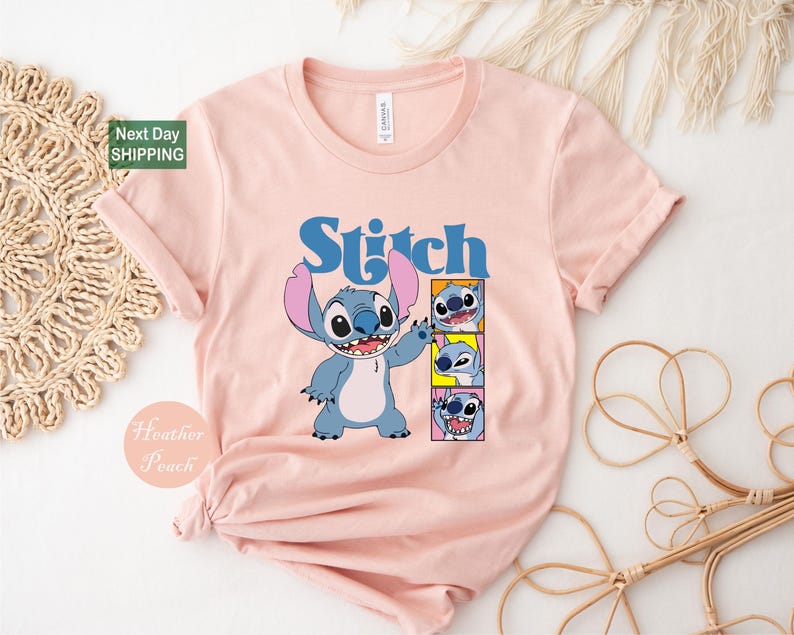 Stitch Graphic Shirt, Navy Blue Alien Character Tee, Lilo Lilo Disney Family Vacation image 3