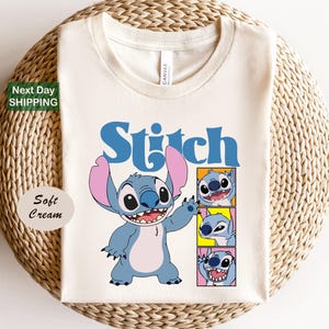 Stitch Graphic Shirt, Navy Blue Alien Character Tee, Lilo Lilo Disney Family Vacation image 2