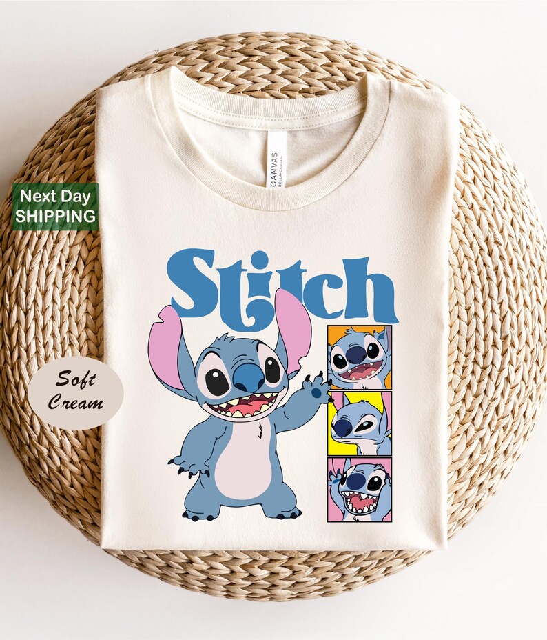 Stitch Graphic Shirt, Navy Blue Alien Character Tee, Lilo Lilo Disney Family Vacation image 2