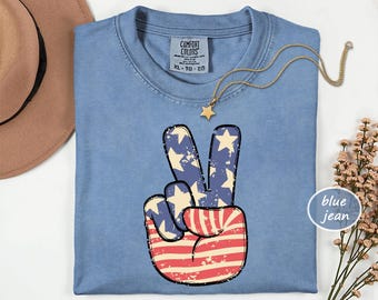 USA 250th Anniversary Shirt, Patriotic Peace Sign Tee, Comfort Colors America 250 Shirt