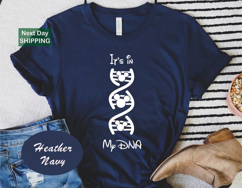 Disney In My DNA Shirt, Mickey Mouse Science Vacation Tee, Family Trip Magic Kingdom Outfit, Cute Mouse Ears DNA Gift afbeelding 1