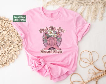 Pink Pony Club Tee: Girly Western Flower Graphic Theme Party Outfit (Youth to Adult)