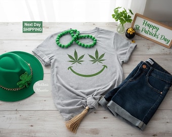 Shamrock St. Patrick's Day Shirt | Funny Minimalist Four Leaf Clover Graphic
