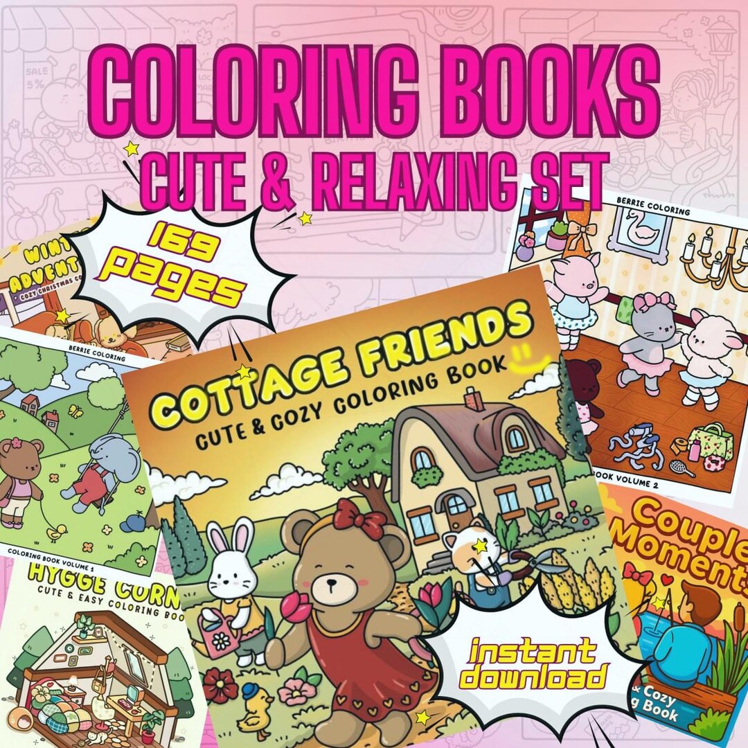 Coloring Bundle Bold and Easy Coloring Book for Kids and Adults, Cute ...