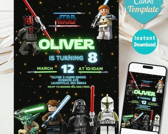 Printable Birthday Invitation, Star Invitation, War Invitation, Darth Vader Birthday Party, Stormtrooper Invitation for Instant Download