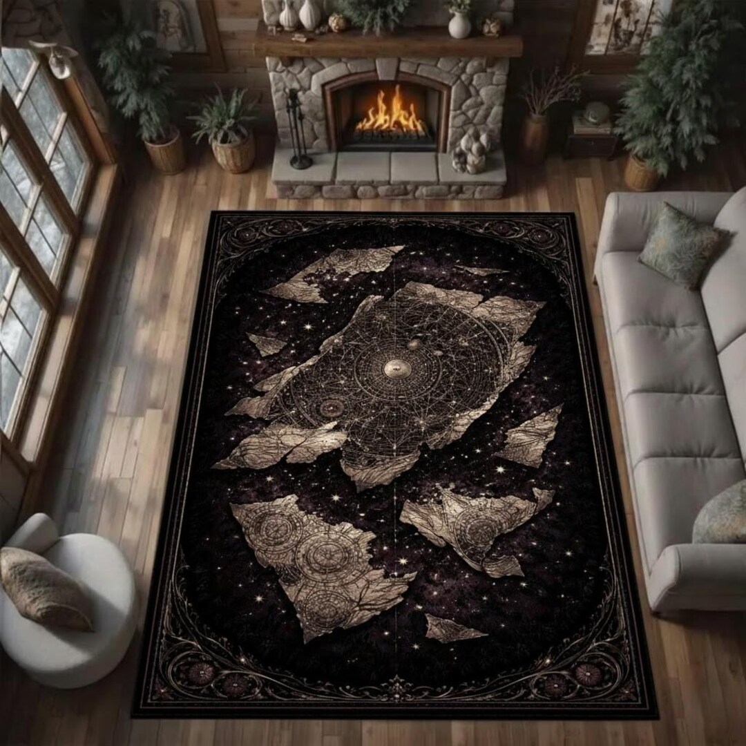 Astral Rug Pattern Celestial Star Map Gothic Area Rug - Etsy