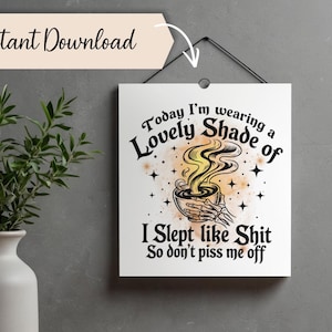 Funny Coffee PNG, Sarcastic Quote Design I Slept Like Sh*t Don’t Piss Me Off, Skeleton Mug Clipart, Dark Humor Shirt File