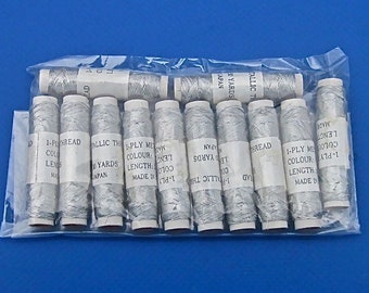 Metallic Thread, 1-Ply, 12 Rolls Of 30 Yards Each, GOLD & SILVER