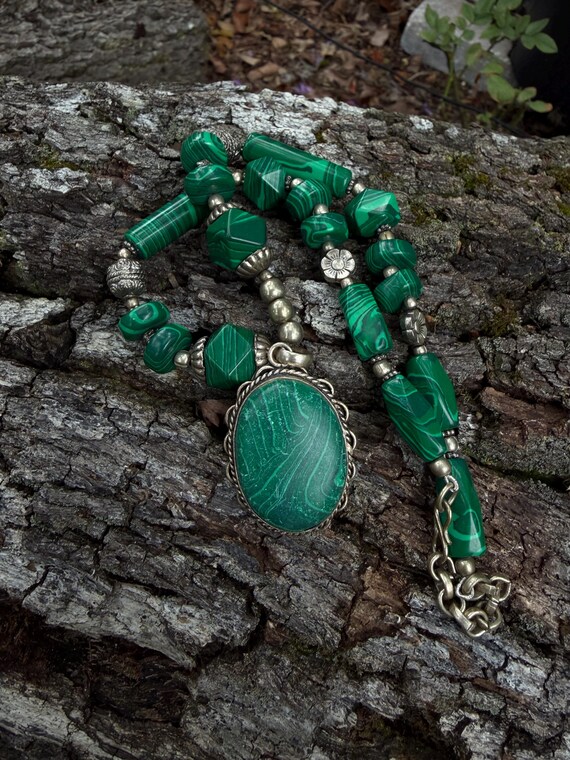 Vintage Malachite Necklace | Protection & Transfo… - image 9