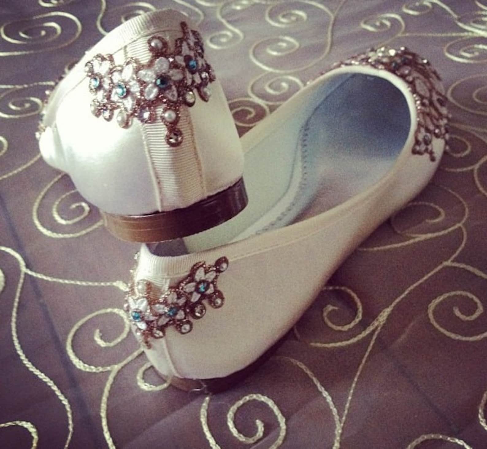 spring garden bridal ballet flats wedding shoes - any size - pick your own shoe color and crystal color spring garden bridal ballet flats wedding shoes - any size - pick your own shoe color and crystal color
