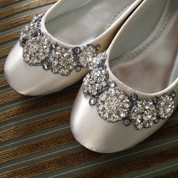 Crystal Garland Ballet Flats Wedding Shoes All full and | Etsy