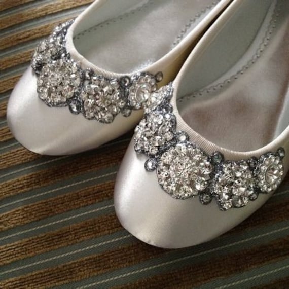 Crystal Garland Ballet Flats Wedding Shoes All full and Etsy
