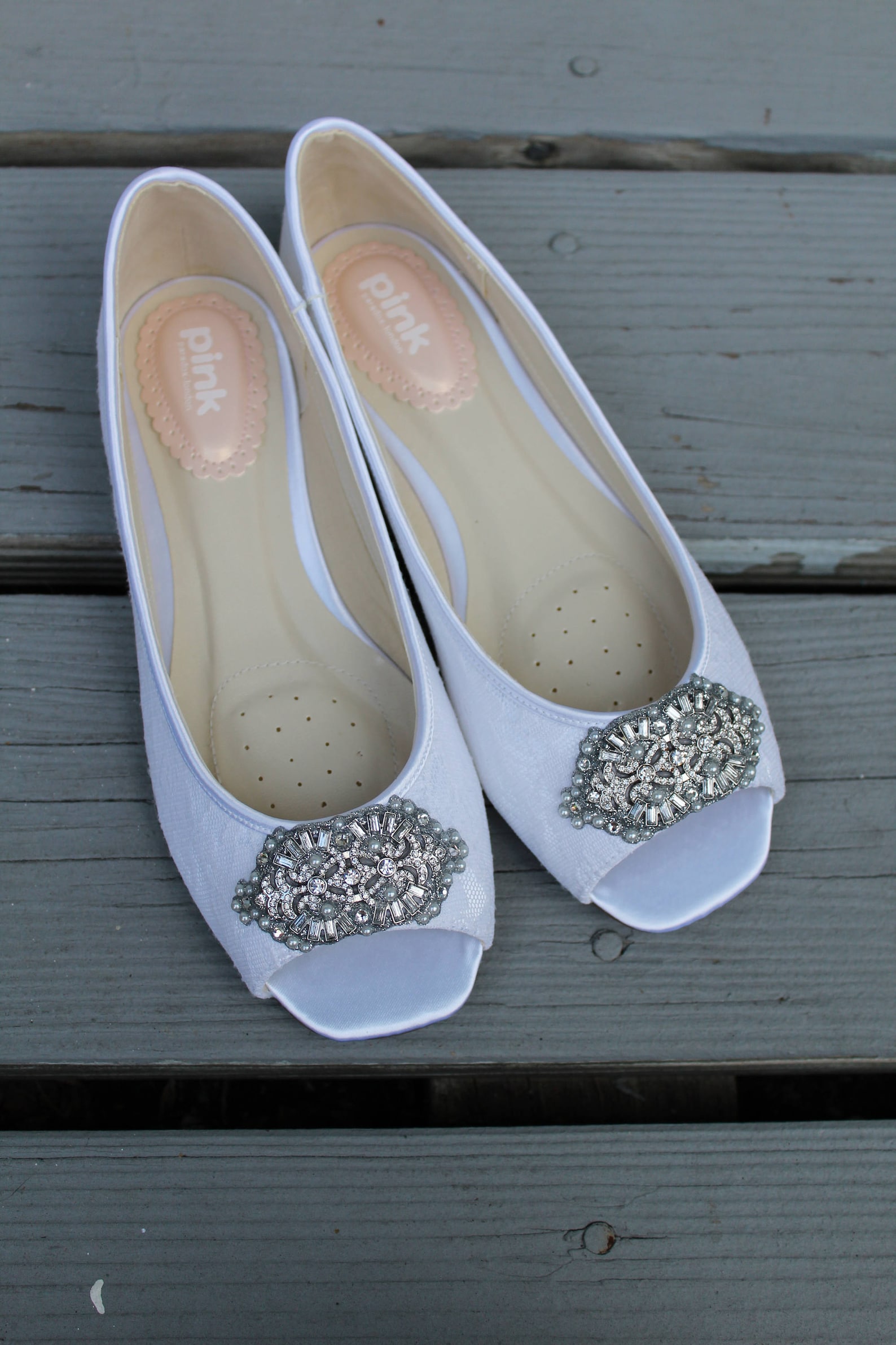 art deco bridal open toe ballet flats wedding shoes