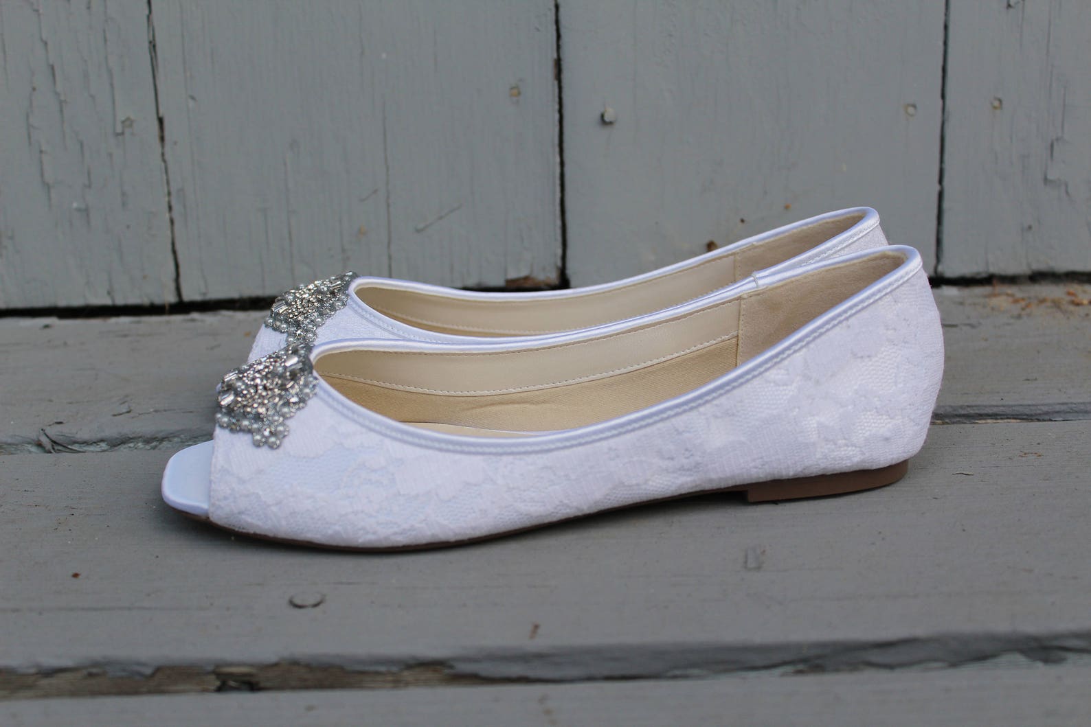 art deco bridal open toe ballet flats wedding shoes