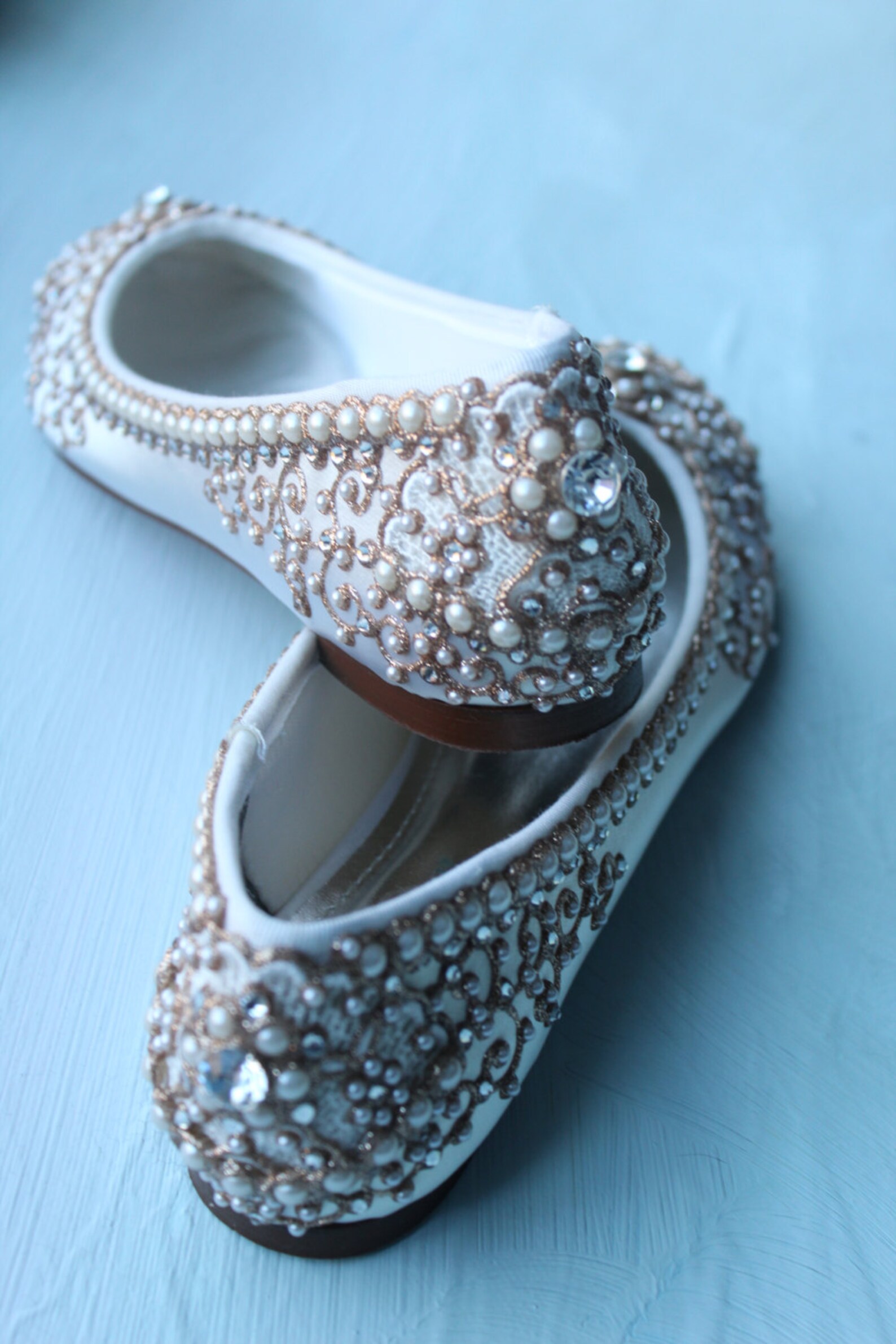 golden vines bridal ballet flats wedding shoes - any size - pick your own shoe color and crystal color golden vines bridal ballet flats wedding shoes - any size - pick your own shoe color and crystal color