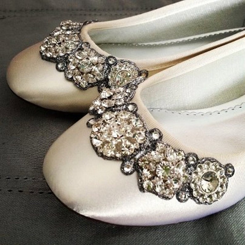Crystal Garland Ballet Flats Wedding Shoes All full and | Etsy