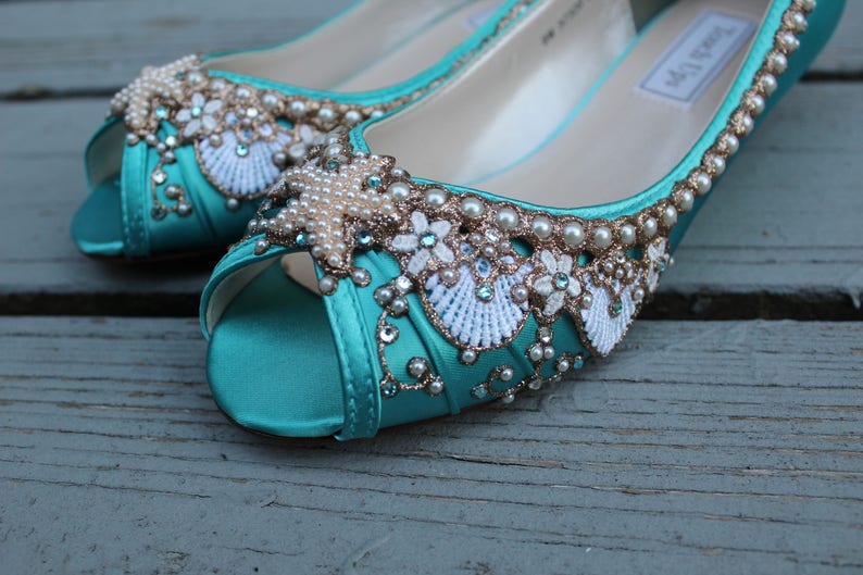 peep toe wedge wedding shoes