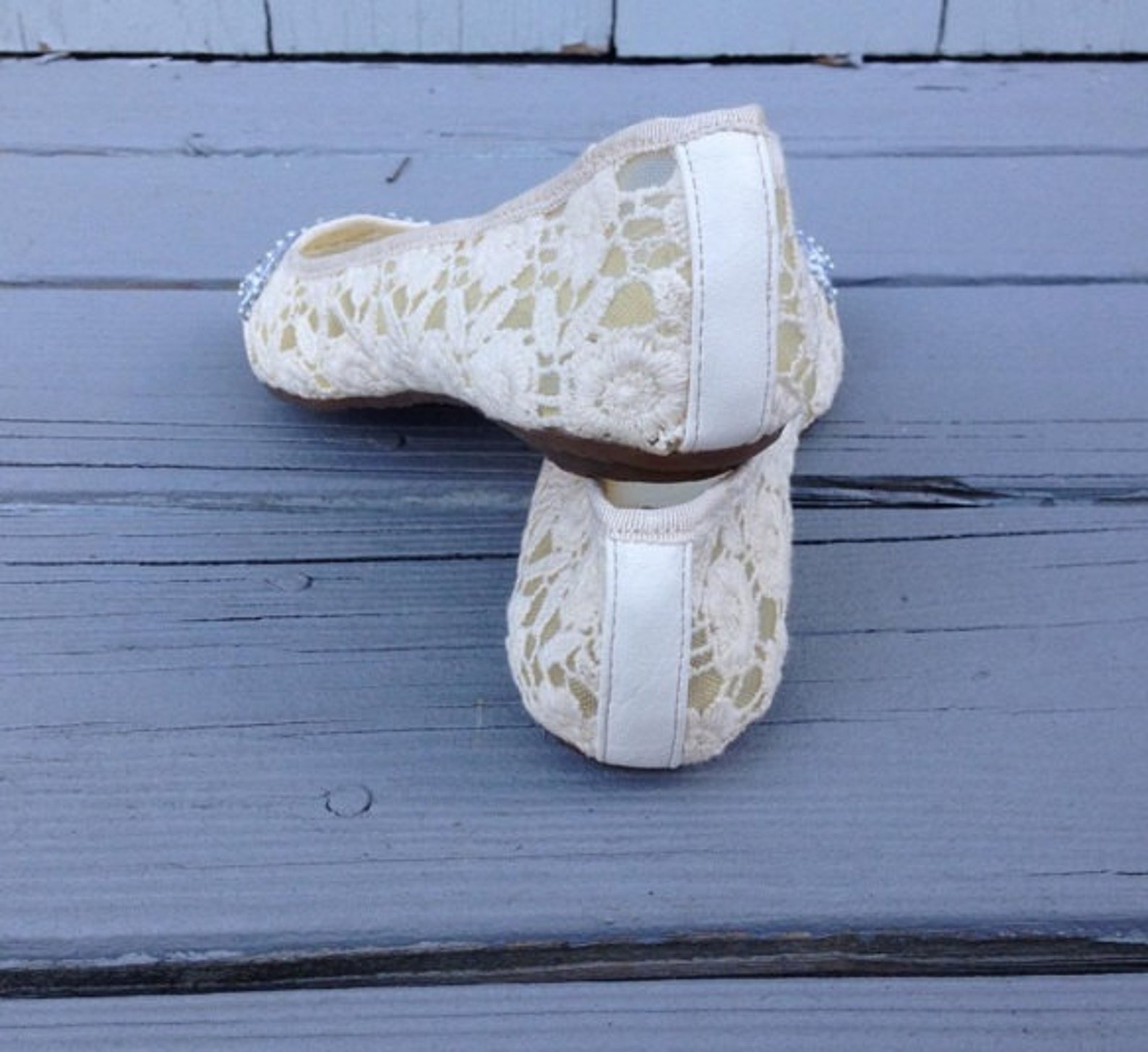 sale - buttercream butterfly lace ballet flat