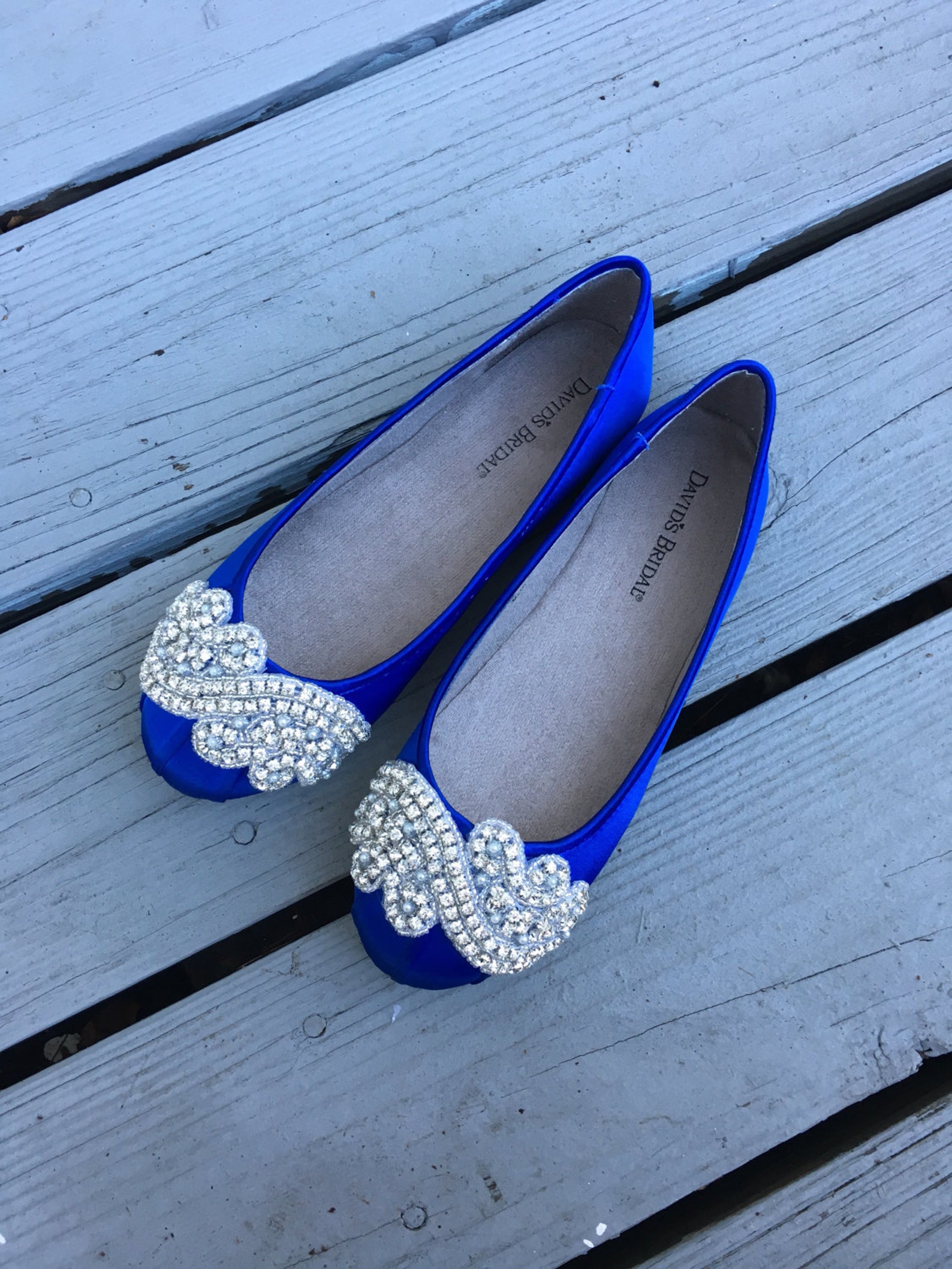 sale - size 6.5 sapphire silver wave bridal ballet flats sale - size 6.5 sapphire silver wave bridal ballet flats