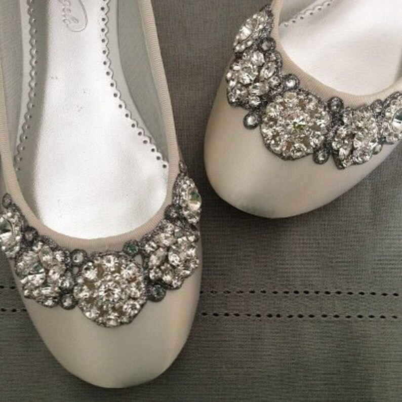 Crystal Garland Ballet Flats Wedding Shoes All full and Etsy