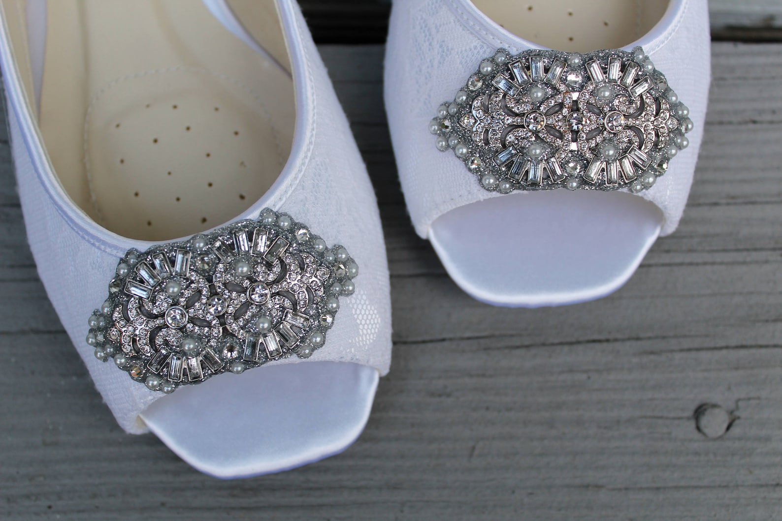 art deco bridal open toe ballet flats wedding shoes