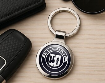 Alpina Metal Keychain Personalized Car Logo Key Ring Premium Auto Key Fob Custom Gift for Him Driver Accessory Father’s Day Gift