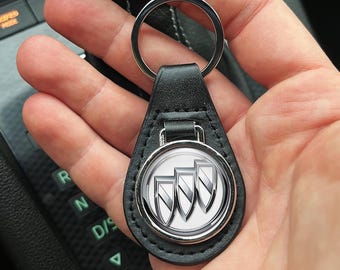 Buick Leather Keychain Personalized Leather Key Ring with Buick Logo Custom Car Keychain Gift for Him