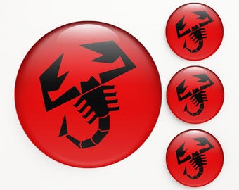 Set van 4 Abarth-naafdopstickers Custom velglogostickers zelfklevende vinylemblemen