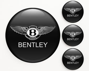 Bentley Wheel Center Cap Decals Rim Hub Logo Stickers Self-Adhesive Vinyl Emblems Set of 4