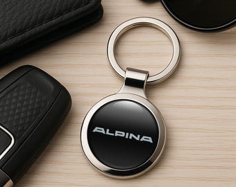 Alpina Metal Keychain Personalized Car Logo Key Ring Premium Auto Key Fob Custom Gift for Him Driver Accessory Father’s Day Gift