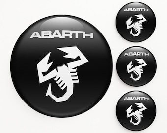 Set van 4 Abarth-naafdopstickers Custom velglogostickers zelfklevende vinylemblemen