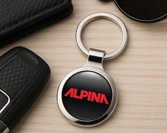Alpina Metal Keychain Personalized Car Logo Key Ring Premium Auto Key Fob Custom Gift for Him Driver Accessory Father’s Day Gift
