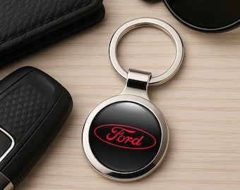 Ford Metal Keychain Personalized Car Logo Key Ring Premium Auto Key Fob Custom Gift for Him Driver Accessory Father’s Day Gift