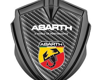 Abarth metalen frame-embleem – glanzende 3D-schildbadgesticker – logo sticker autospatbordmotor