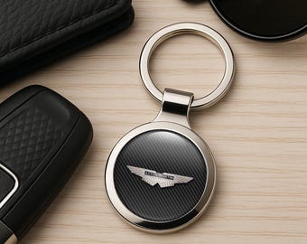 Aston Martin Metal Keychain Personalized Car Logo Key Ring Premium Auto Key Fob Custom Gift for Him Driver Accessory Father’s Day Gift