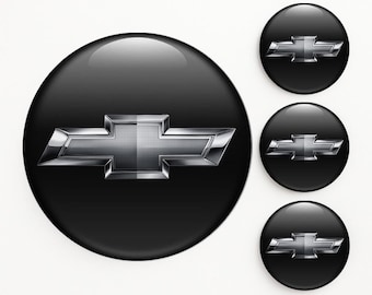 Chevrolet Wheel Center Cap Decals Rim Hub Logo Stickers Self-Adhesive Vinyl Emblems Set of 4