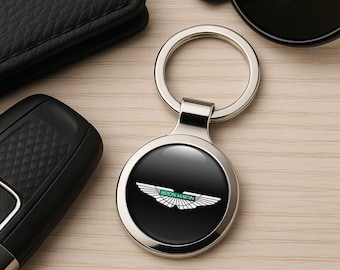 Aston Martin Metal Keychain Personalized Car Logo Key Ring Premium Auto Key Fob Custom Gift for Him Driver Accessory Father’s Day Gift