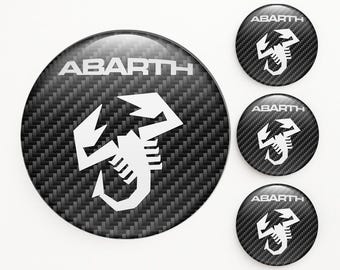 Set van 4 Abarth-naafdopstickers Custom velglogostickers zelfklevende vinylemblemen