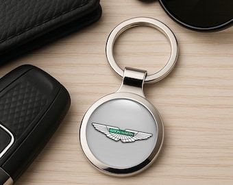 Aston Martin Metal Keychain Personalized Car Logo Key Ring Premium Auto Key Fob Custom Gift for Him Driver Accessory Father’s Day Gift