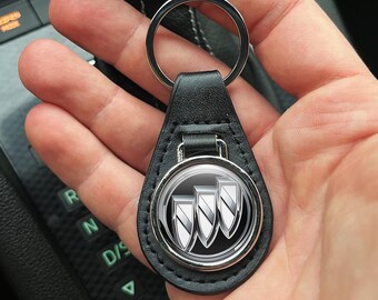 Buick Leather Keychain Personalized Leather Key Ring with Buick Logo Custom Car Keychain Gift for Him