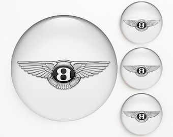 Bentley Wheel Center Cap Decals Rim Hub Logo Stickers Self-Adhesive Vinyl Emblems Set of 4