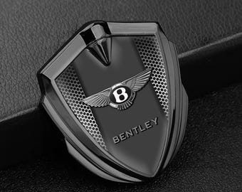 Bentley metalen frame-embleem – glanzende 3D-schildbadgesticker – embleem autospatbord op motorkap
